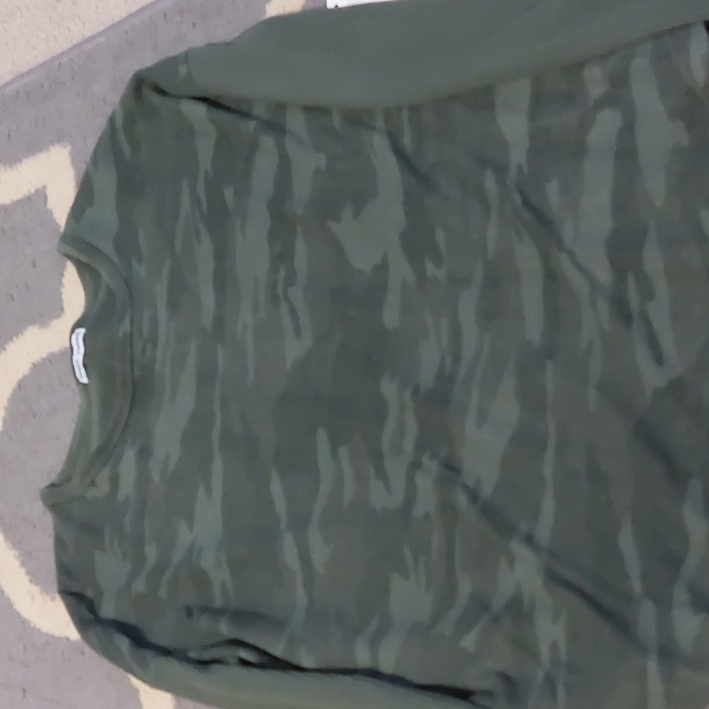 Green camo sweater. Size small